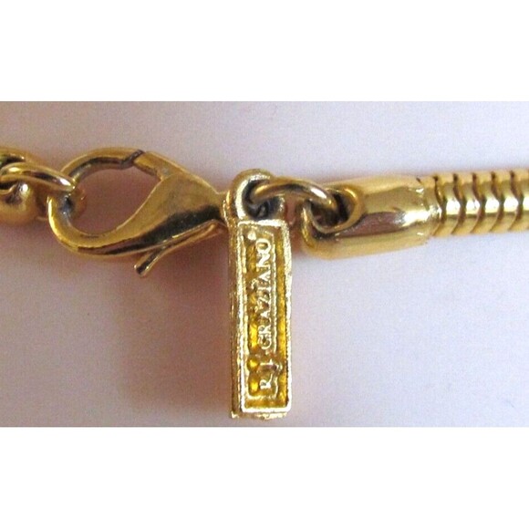 DESIGNER GRAZIANO MULTI COLOR RHINESTONE DAISY FLOWER GOLD CHAIN NECKLACE - Picture 11 of 12